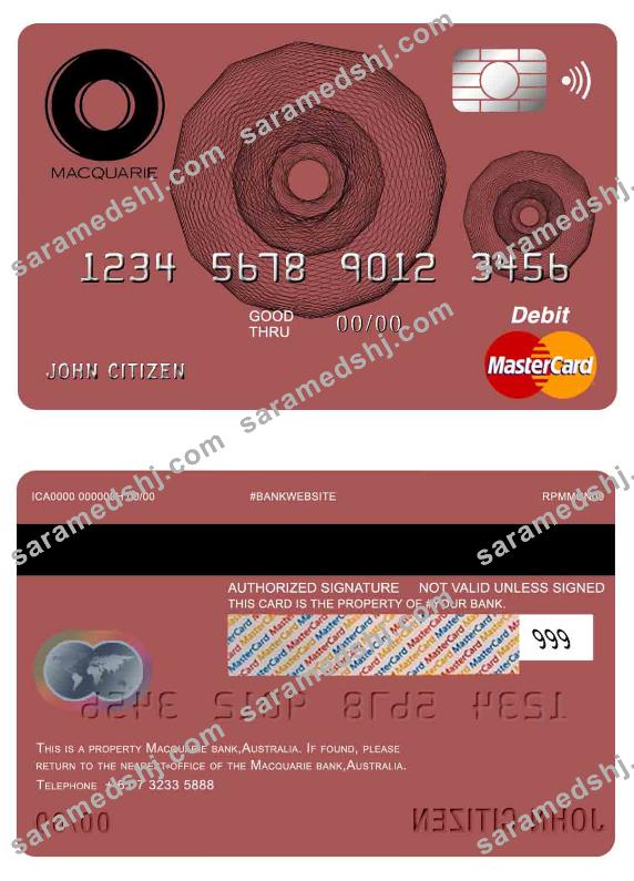 Australia Macquarie bank mastercard